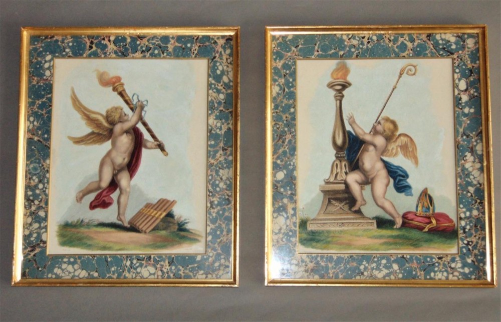 Pair of Regency Engravings Putti Cipriani