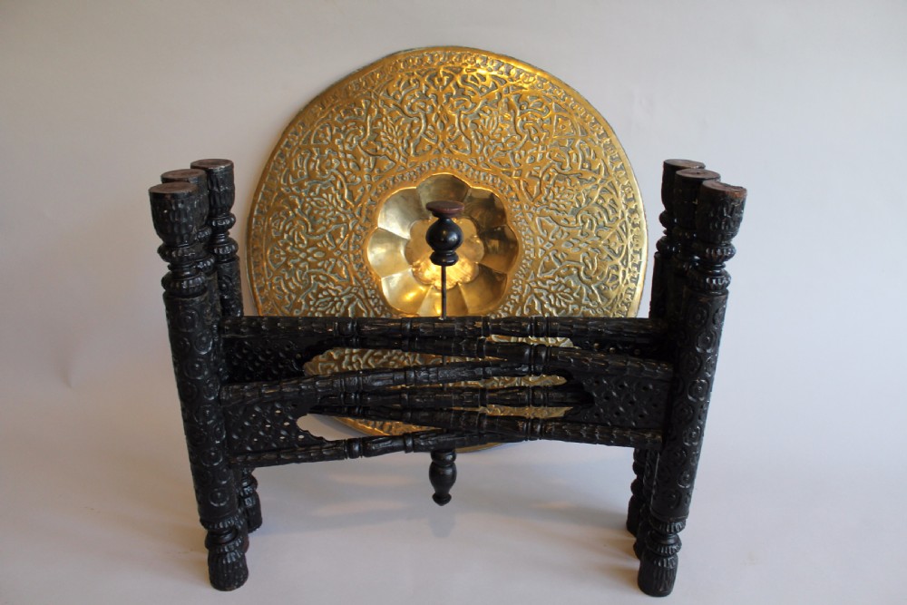 Persian Solid Brass Tray Top Table View VI