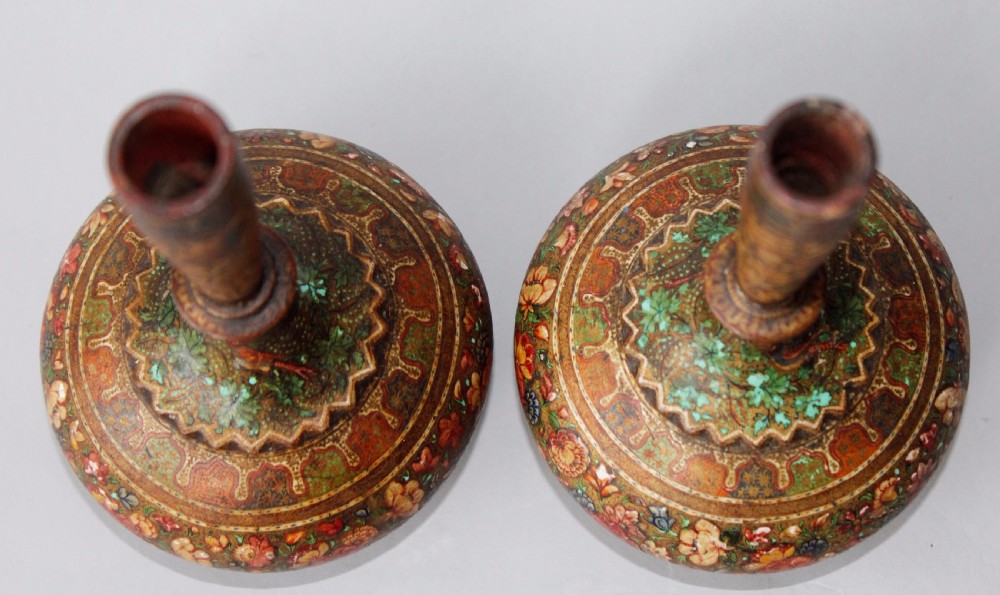 Pair Indian Kashmir Vases 19th century View II