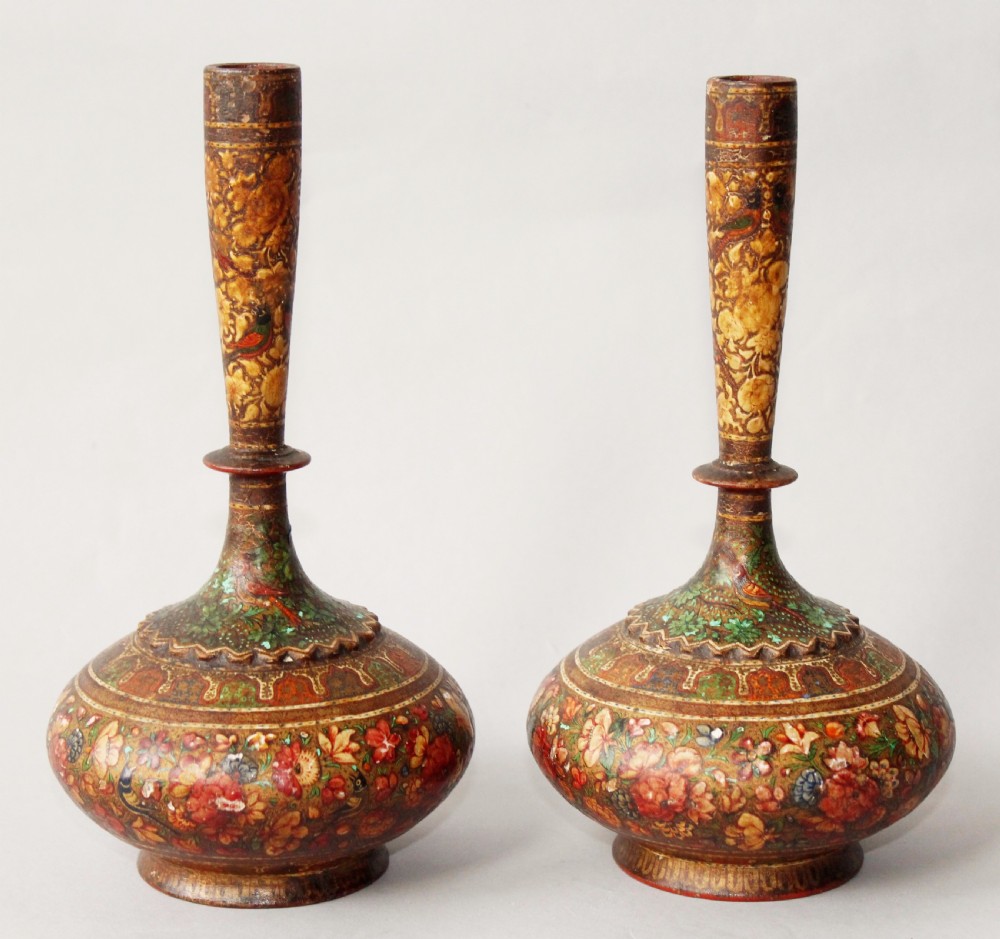 Pair Indian Kashmir Vases 19th century View V
