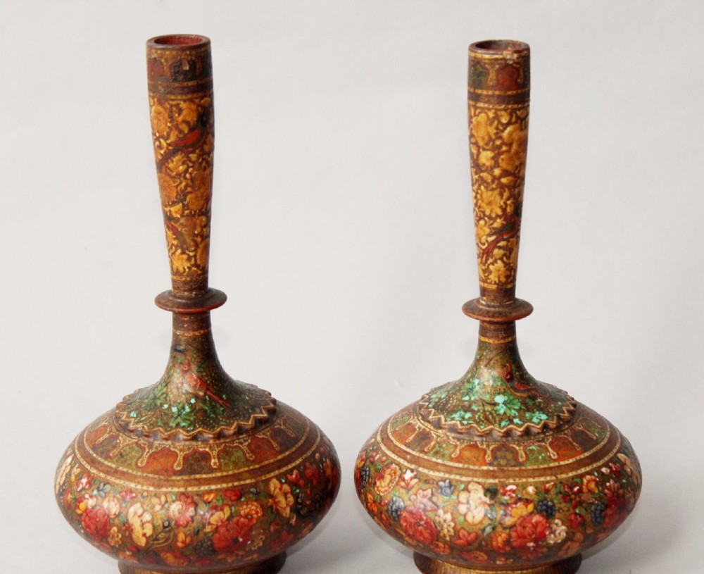 Pair Indian Kashmir Vases 19th century View VIII