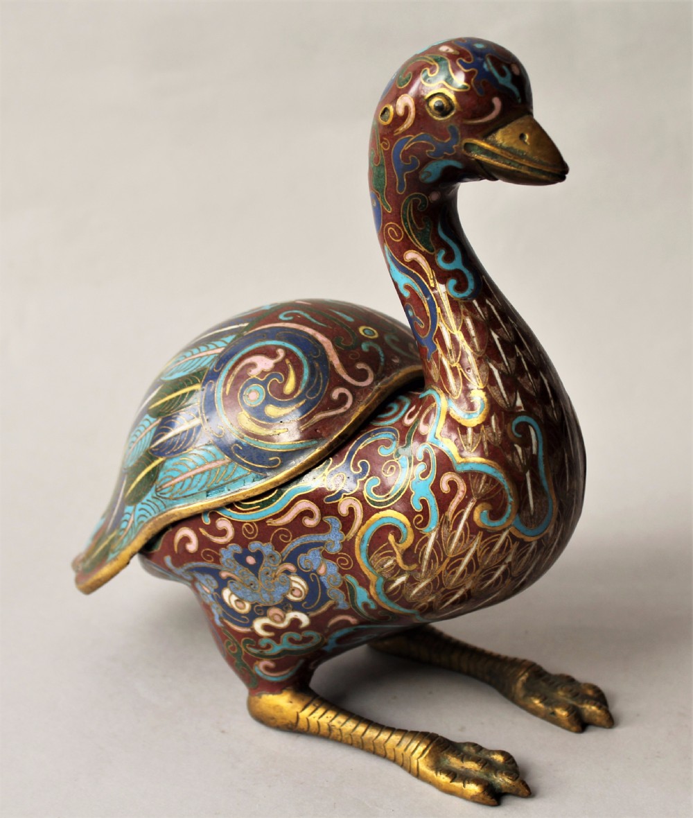 Antique Chinese Cloisonne Phoenix View VII