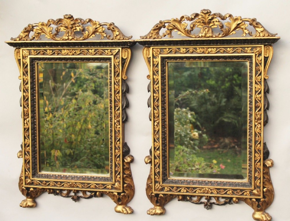 Imposing Pair of Italian Gilt and Gesso Pier Glass Mirrors