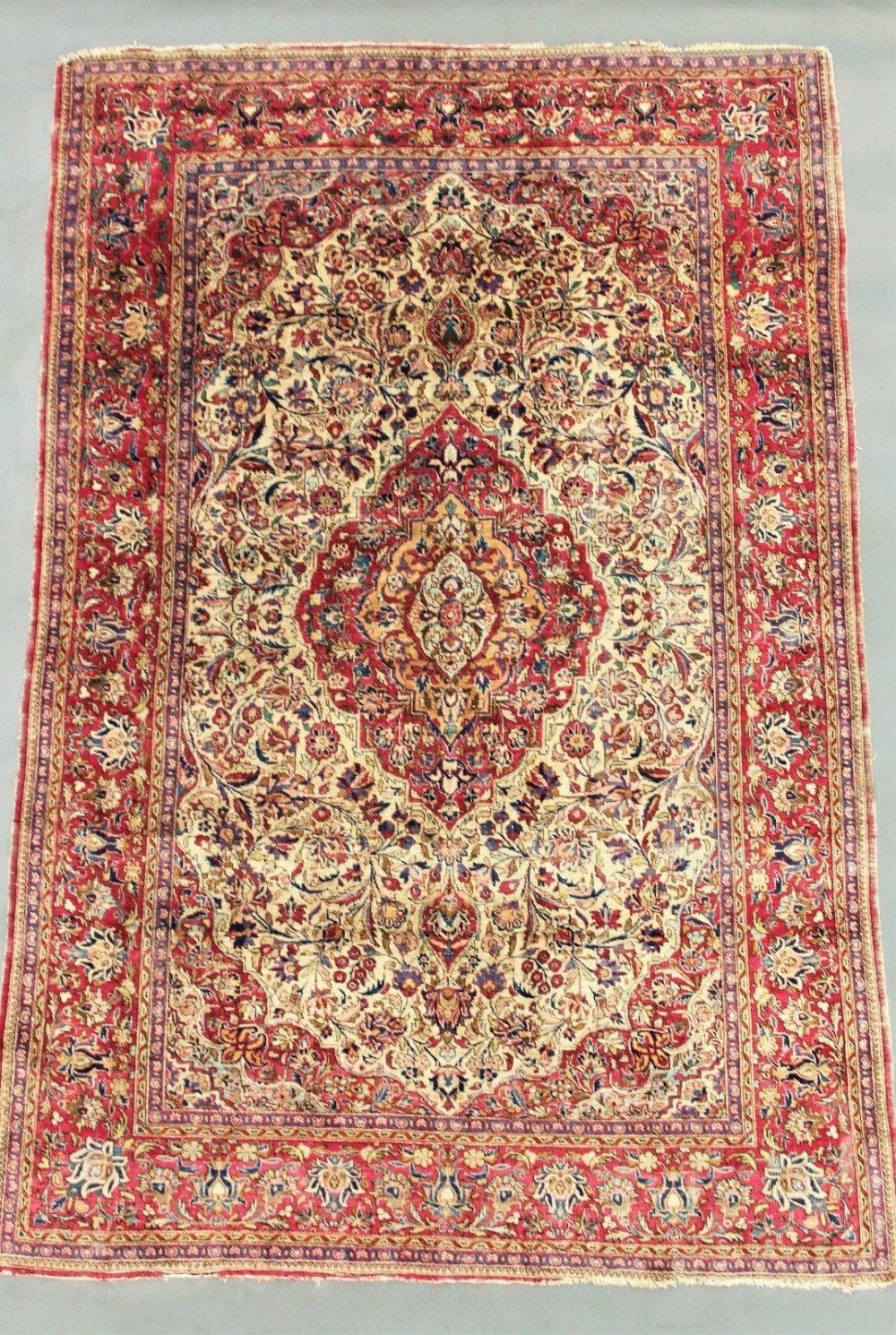 Antique Silk Kashan Carpet