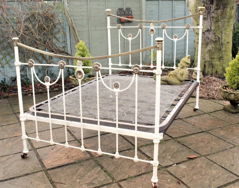 Victorian Cast and Brass Double Bed