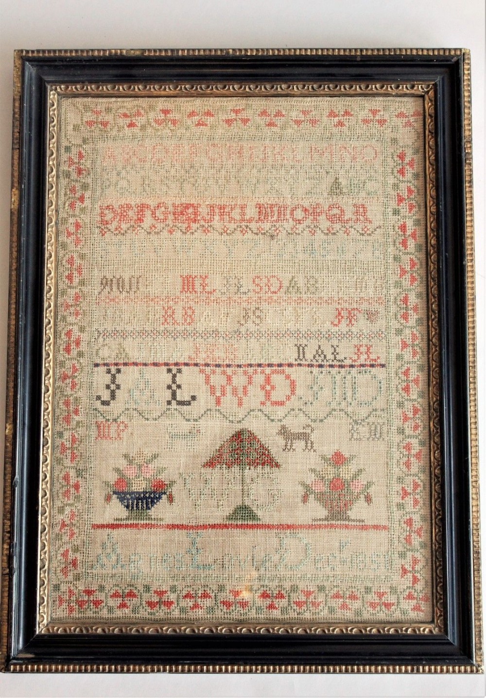 Pretty Victorian Needlework Sampler 1851