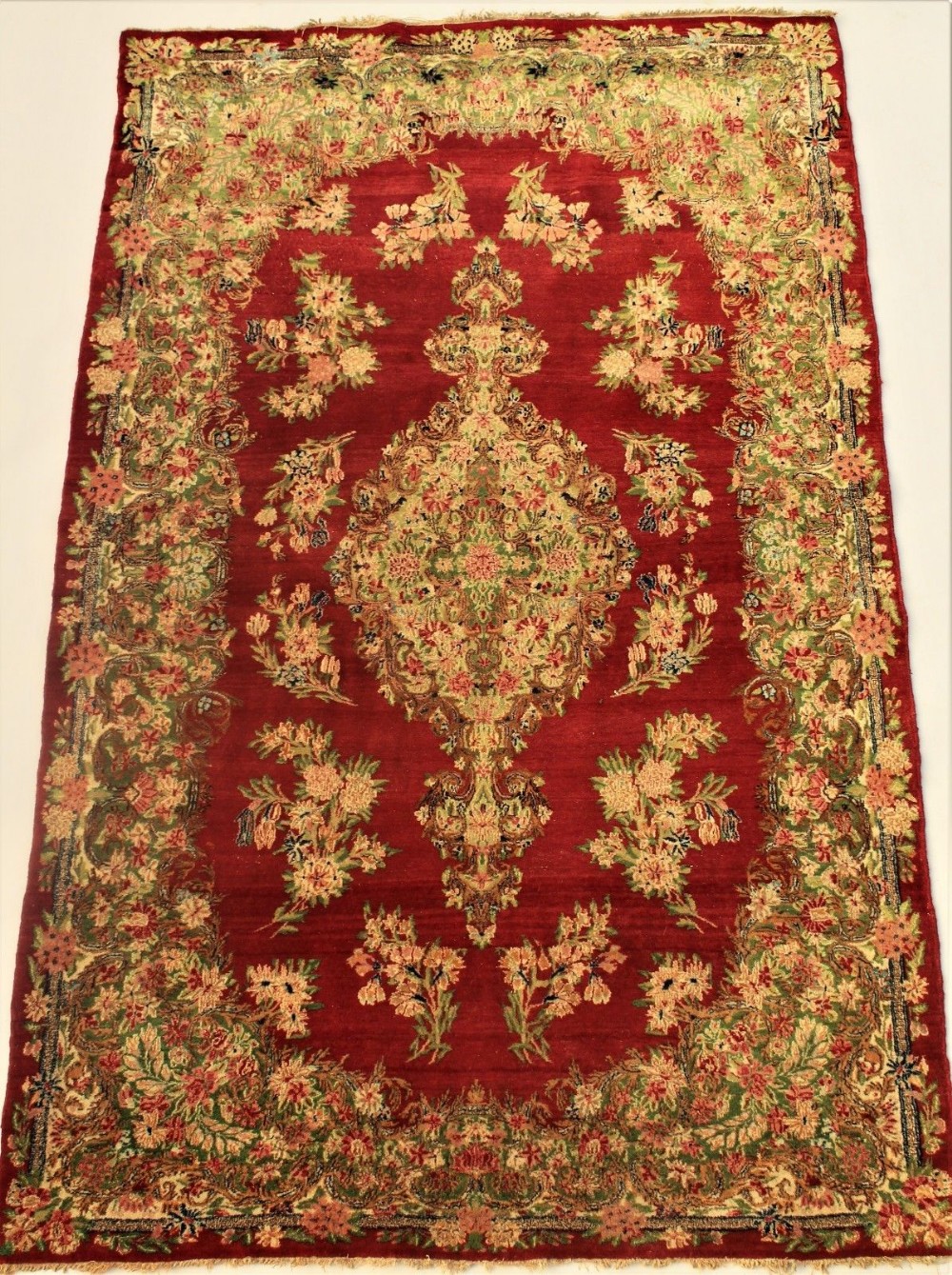 Antique Good Lavar Kirman Carpet
