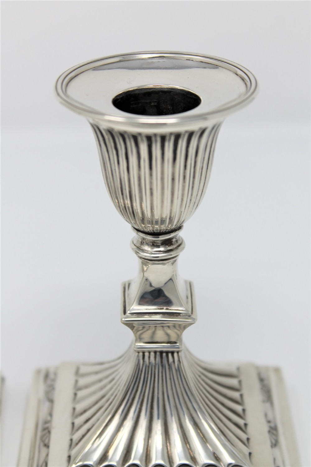 Pair of Antique Silver Candlesticks, Victorian 1885 View V