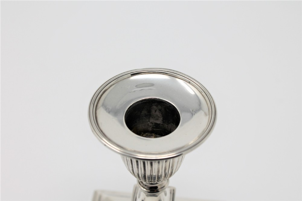 Pair of Antique Silver Candlesticks, Victorian 1885 View X