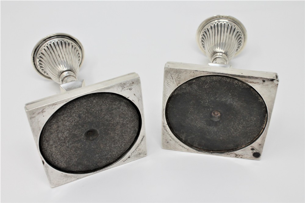 Pair of Antique Silver Candlesticks, Victorian 1885 View XI