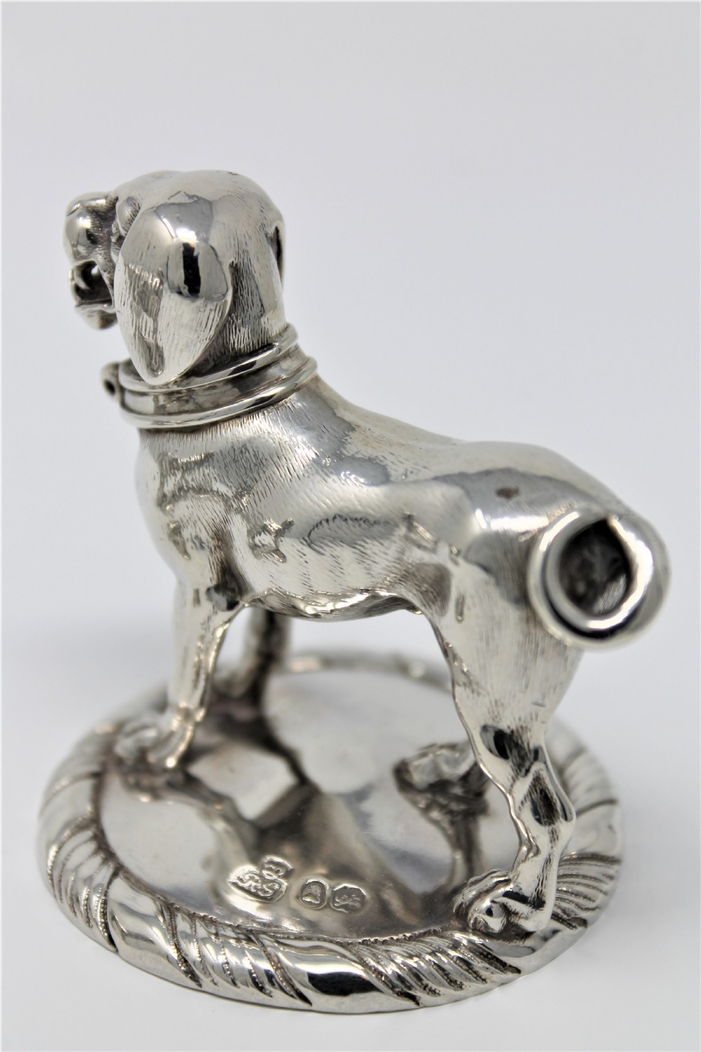 Fine Pair of Victorian Solid Silver Dogs, Robert Garrard II Circa 1840 View VII