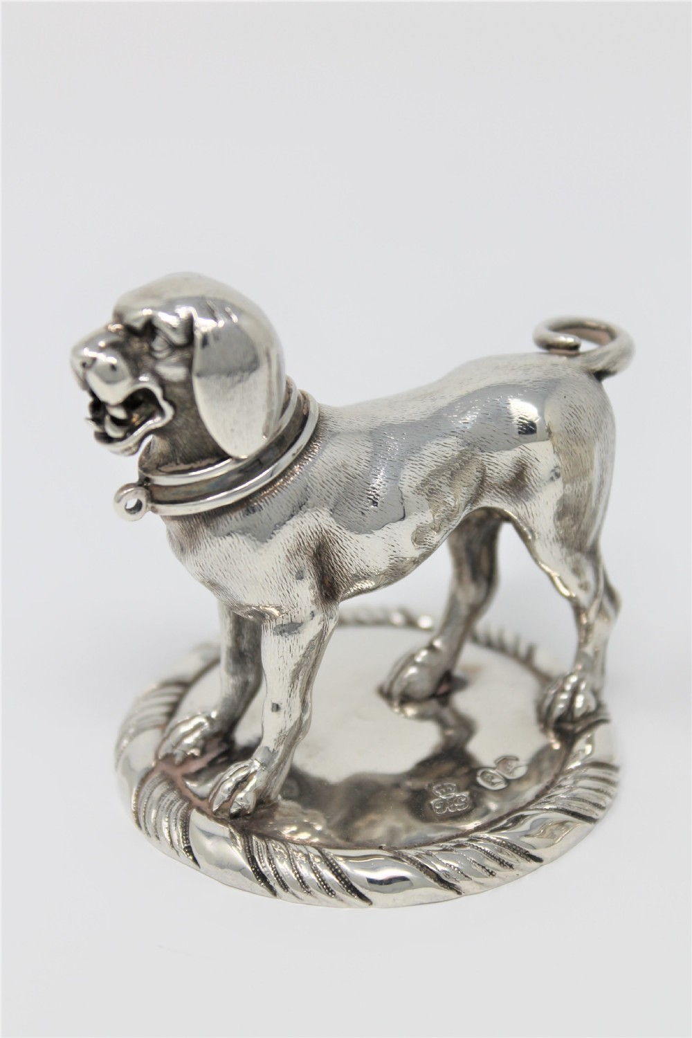 Fine Pair of Victorian Solid Silver Dogs, Robert Garrard II Circa 1840 View VIII
