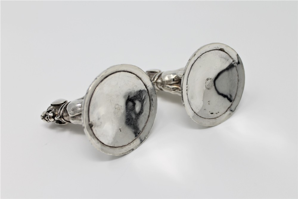 Fine Pair of Victorian Solid Silver Dogs, Robert Garrard II Circa 1840 View XII