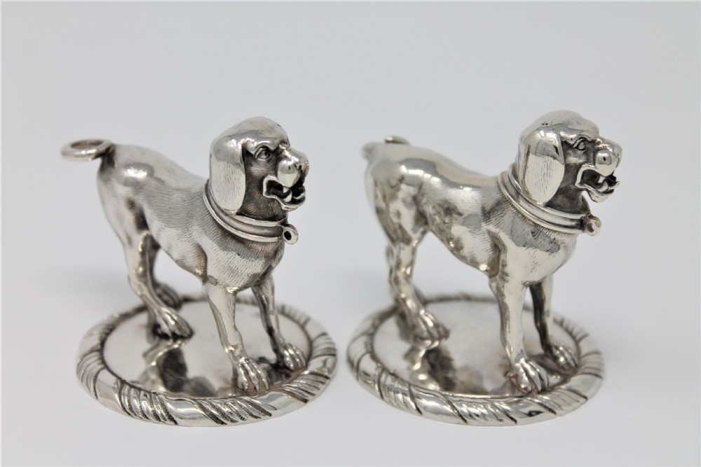Fine Pair of Victorian Solid Silver Dogs, Robert Garrard II Circa 1840 View XIII