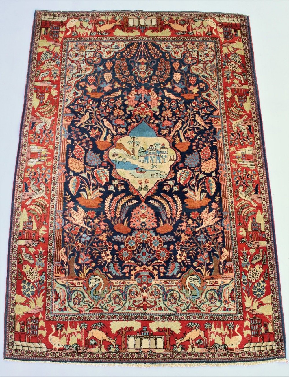 Stunning Pictorial Oasis Nantanz Kashan Prayer Carpet