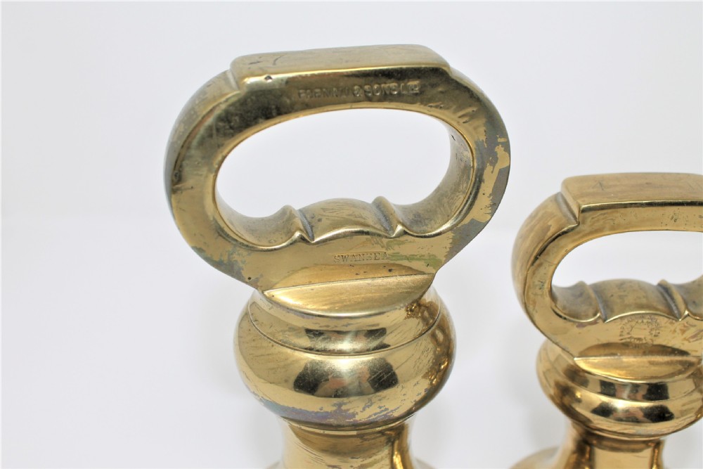 Good Set of Ten 19th Century Brass Weights by Parnall & Sons of Swansea View III