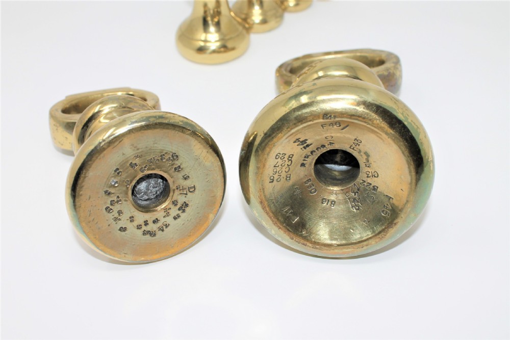 Good Set of Ten 19th Century Brass Weights by Parnall & Sons of Swansea View X