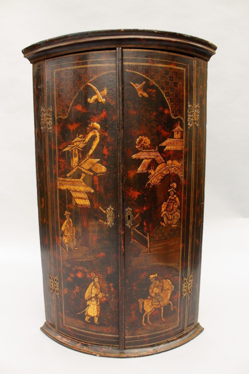Georgian Chinoiserie Corner Cupboard