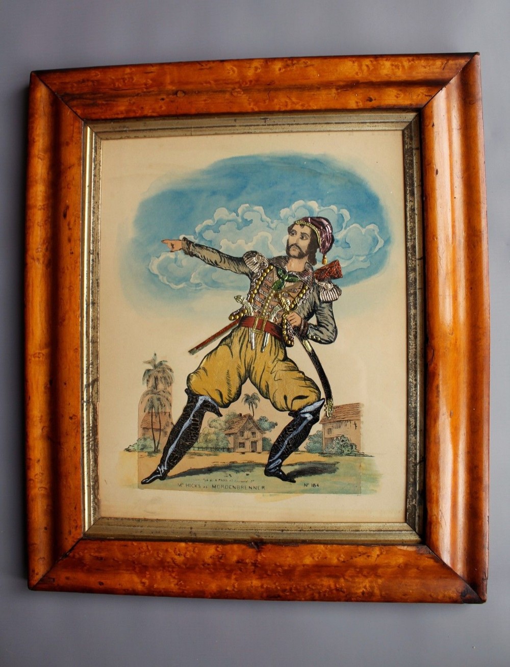 Antique Tinsel Picture 19th Century Mr Hicks