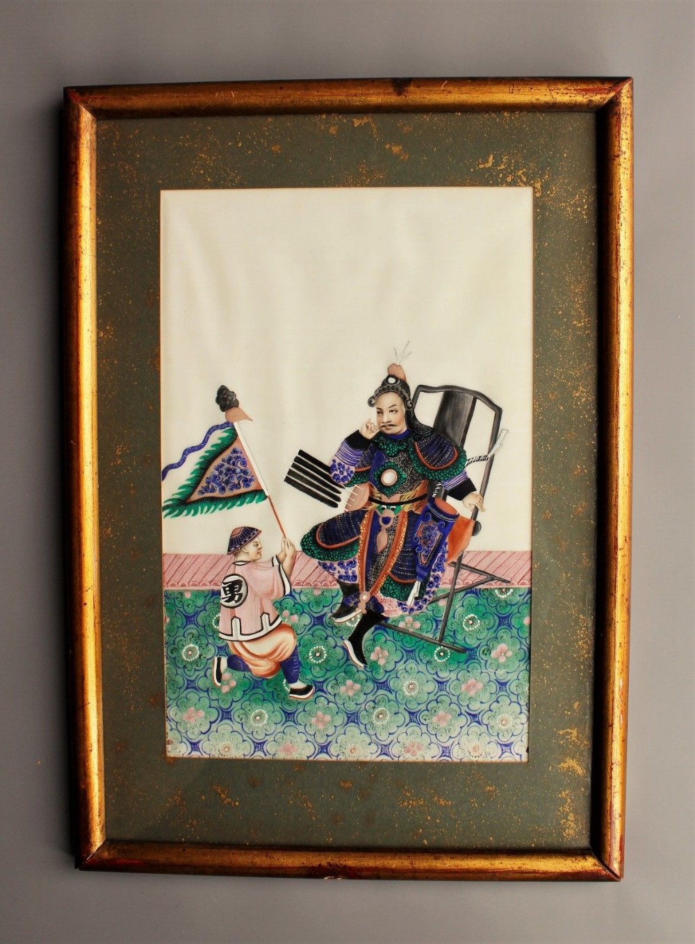 Chinese Painting on Pith Emperor 19th Century