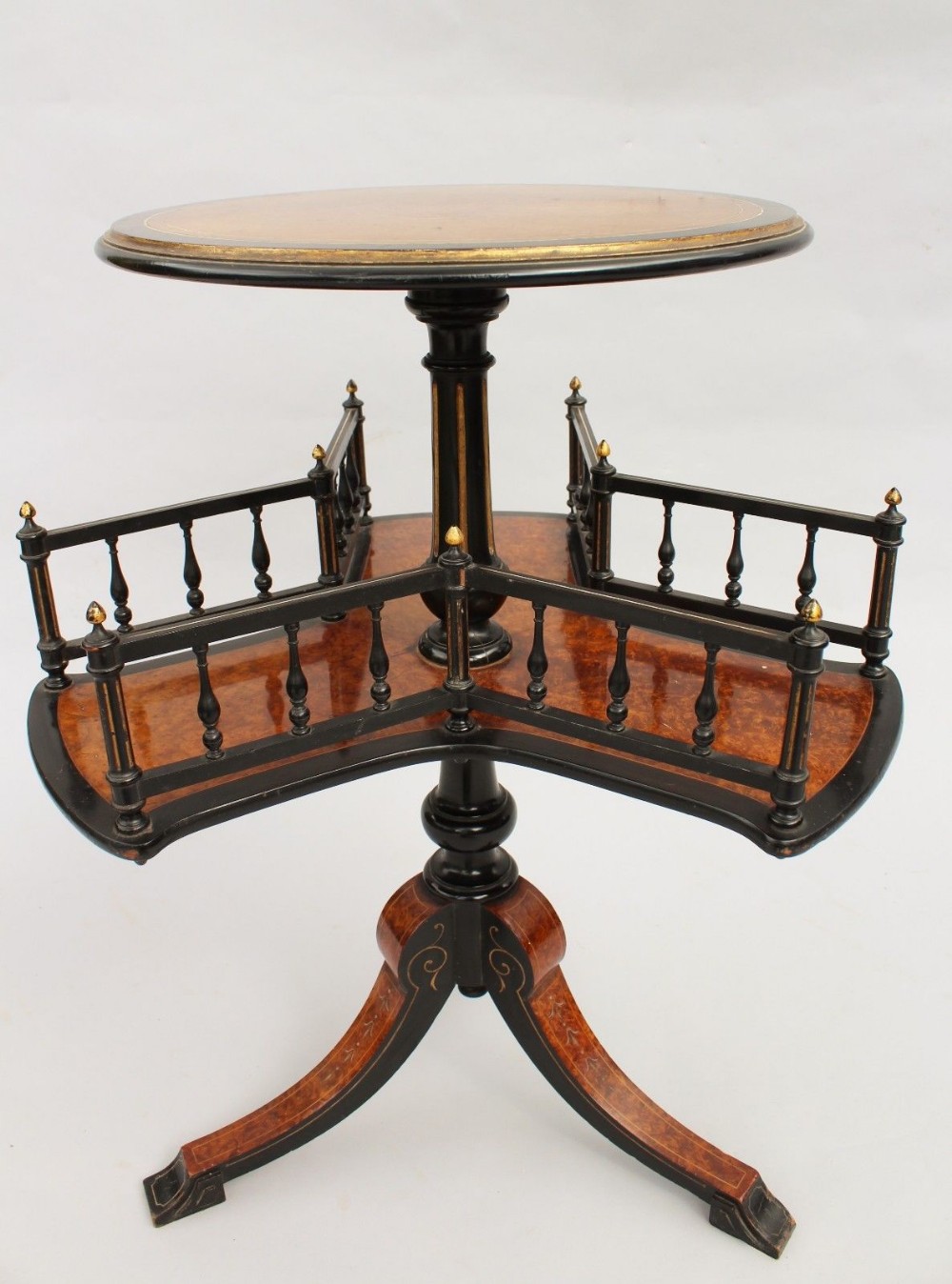 Aesthetic Burr Walnut Revolving Bookcase Table