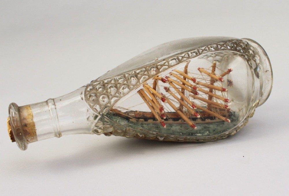 Antique Ship in Bottle Folk Art