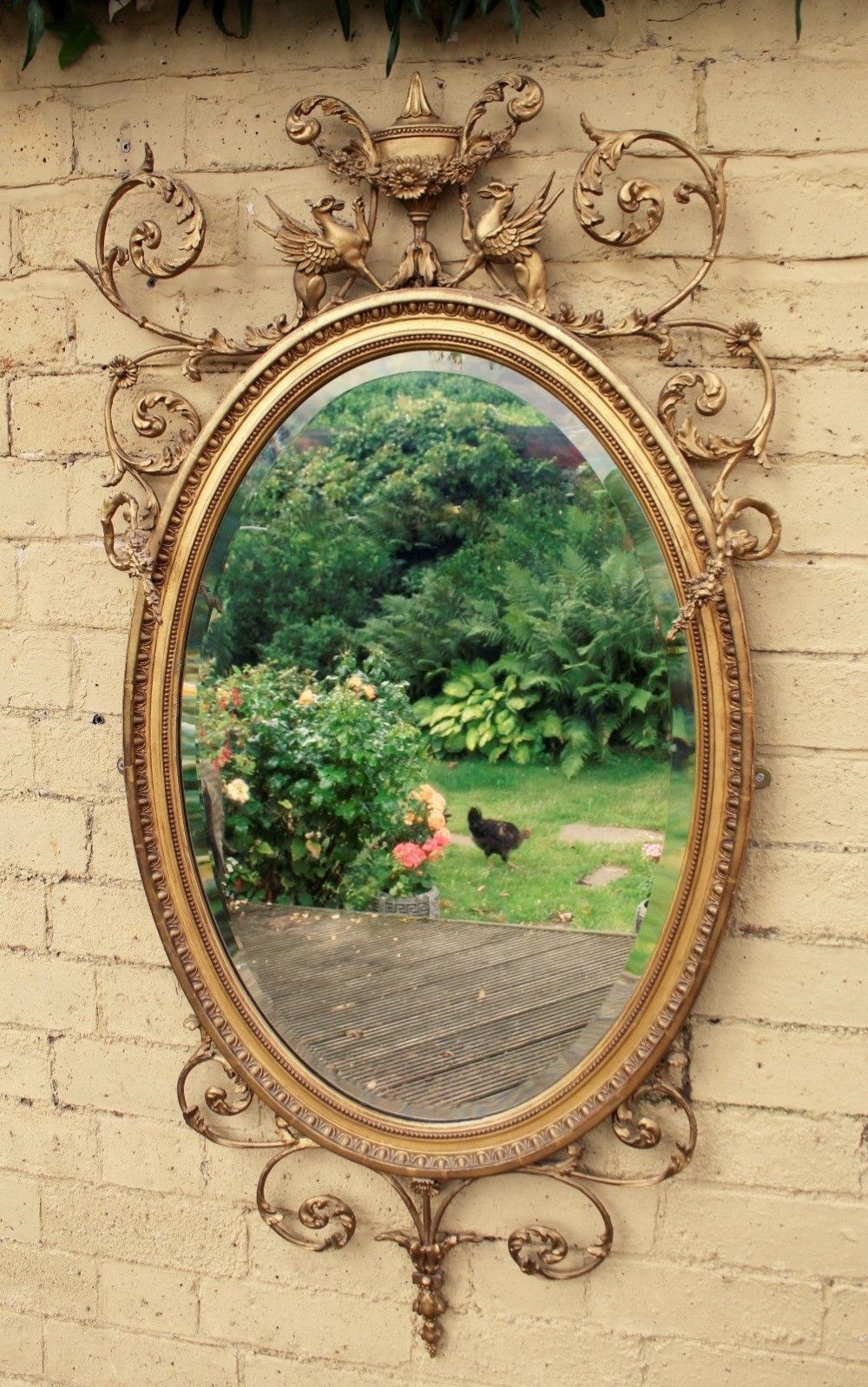 19th Century Regency Style Oval Mirror in the Adams Taste