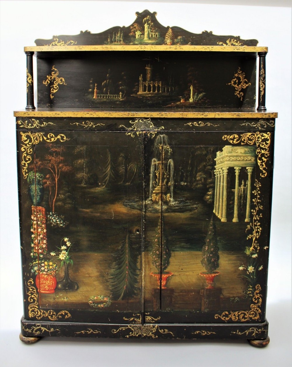 Classical 19th Century Painted & Gilded Side Cabinet