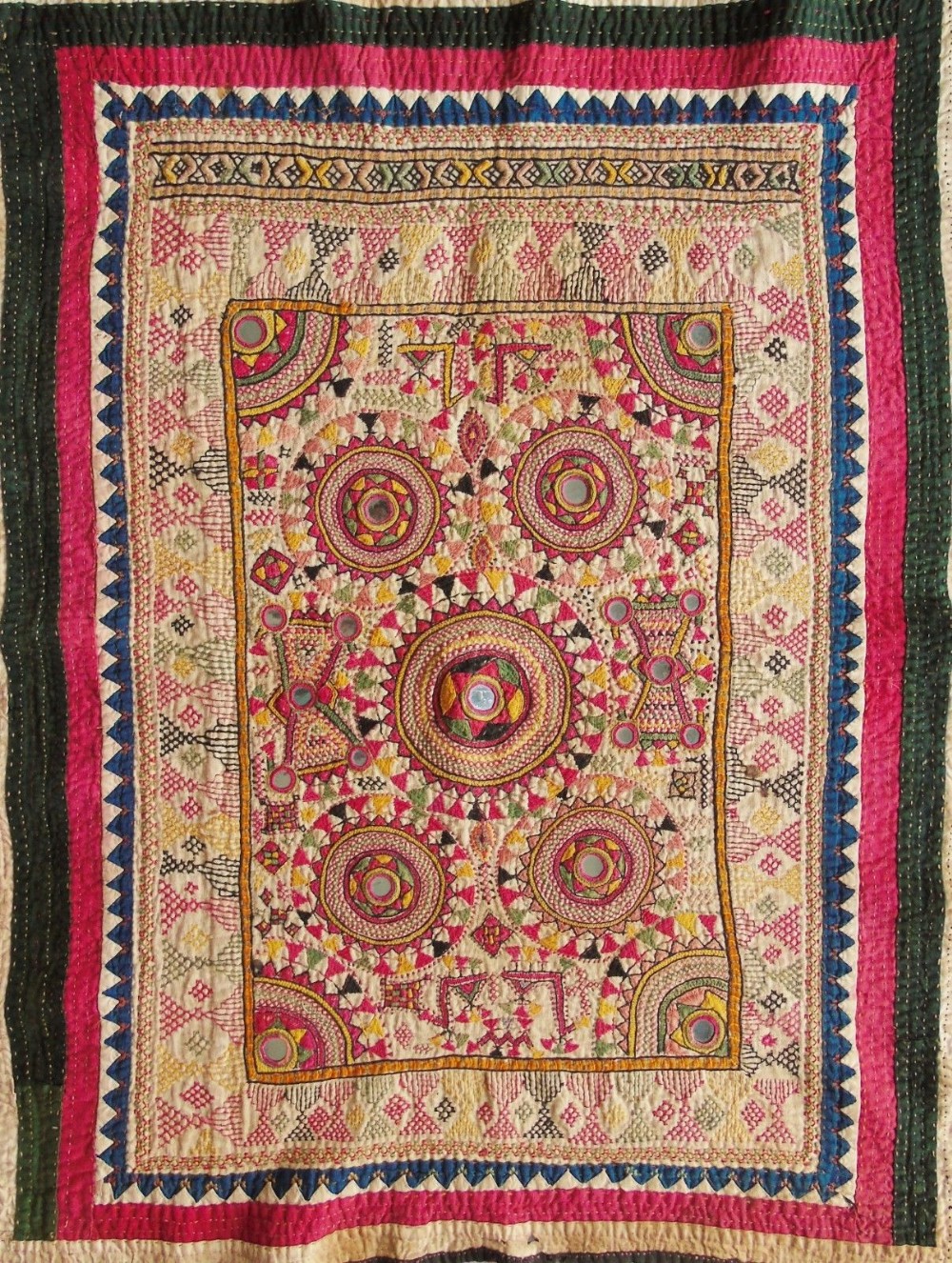 Antique Indian Embroidered Wall Hanging