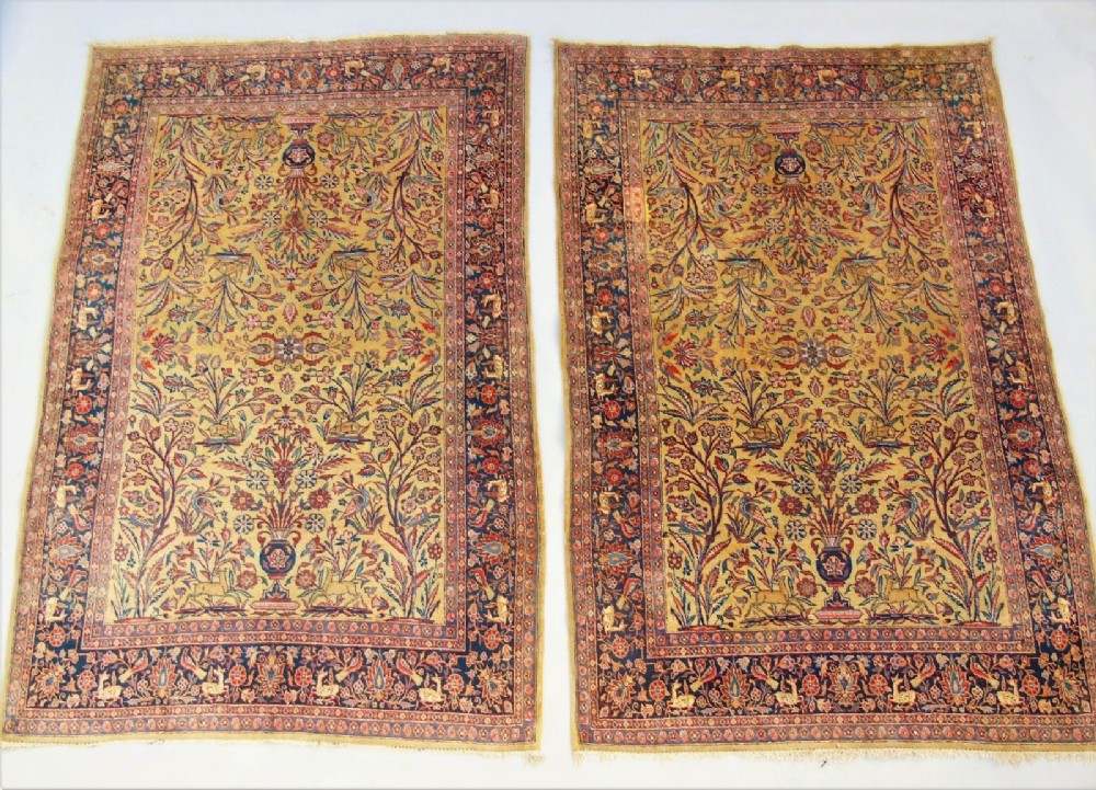 Pair Antique Tabriz Carpets 19th Century