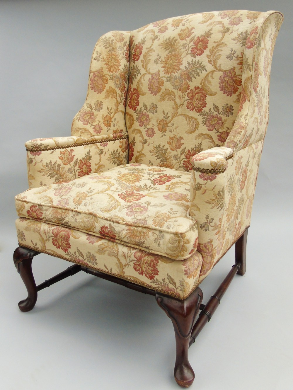 Good 18th Century Style Wing Back Upholstered Armchair