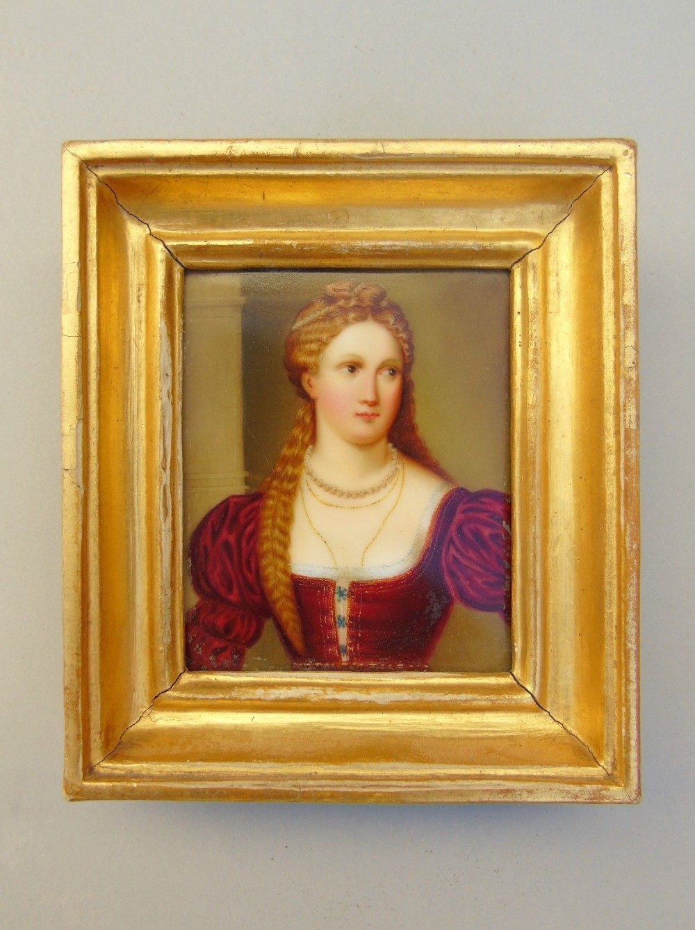 Miniature Portrait on Porcelain 19th Century