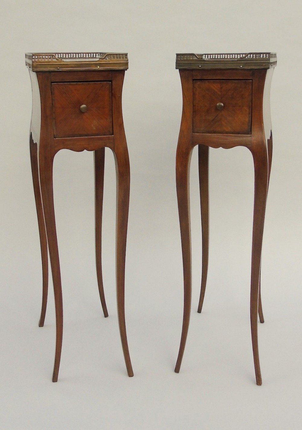 Petite Pair of French Marble Top Bedside Cabinets 19th Century