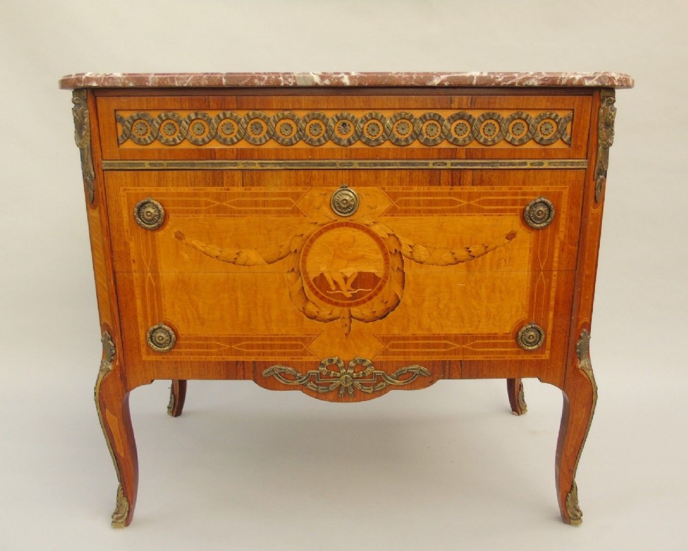 Fabulous Italian Inlaid Marble Top Chest of Drawers