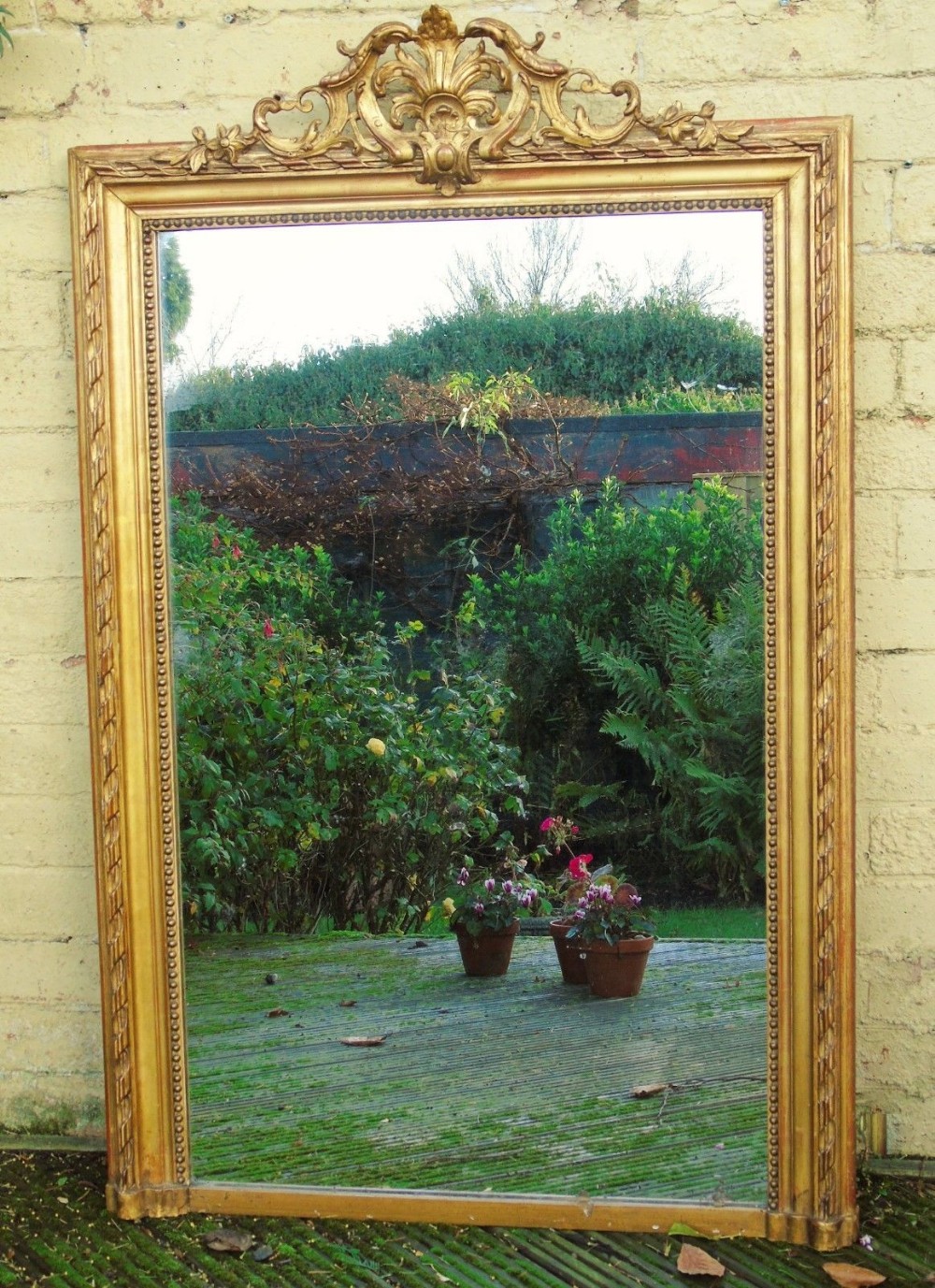 Antique French Gilt and Gesso Mirror