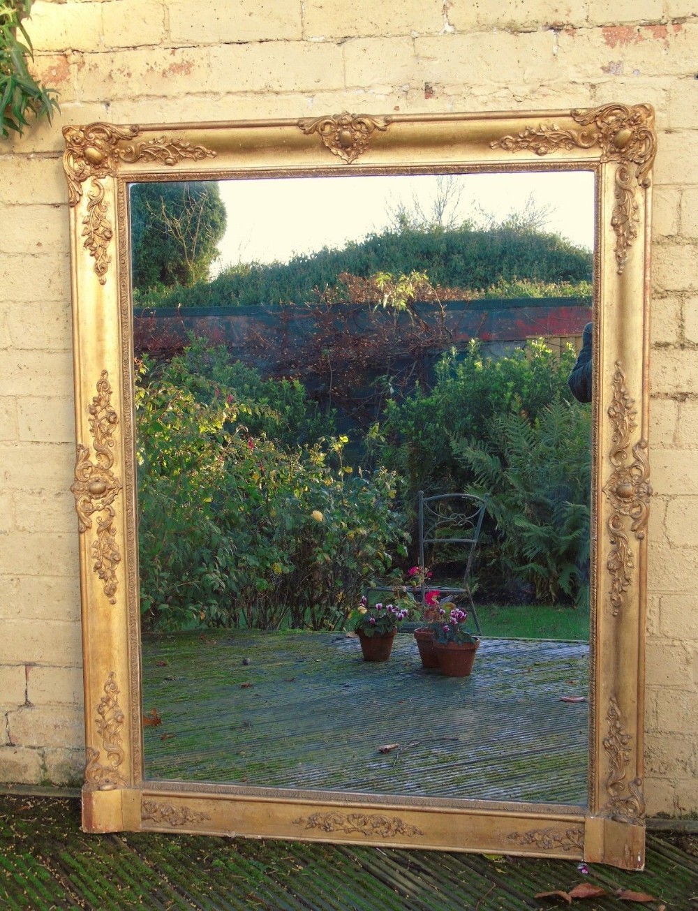 Antique French Gilt and Gesso Mirror
