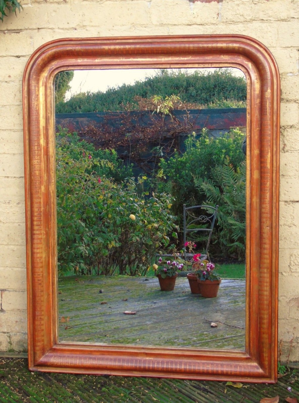 Antique French Arched Gilded Mirror