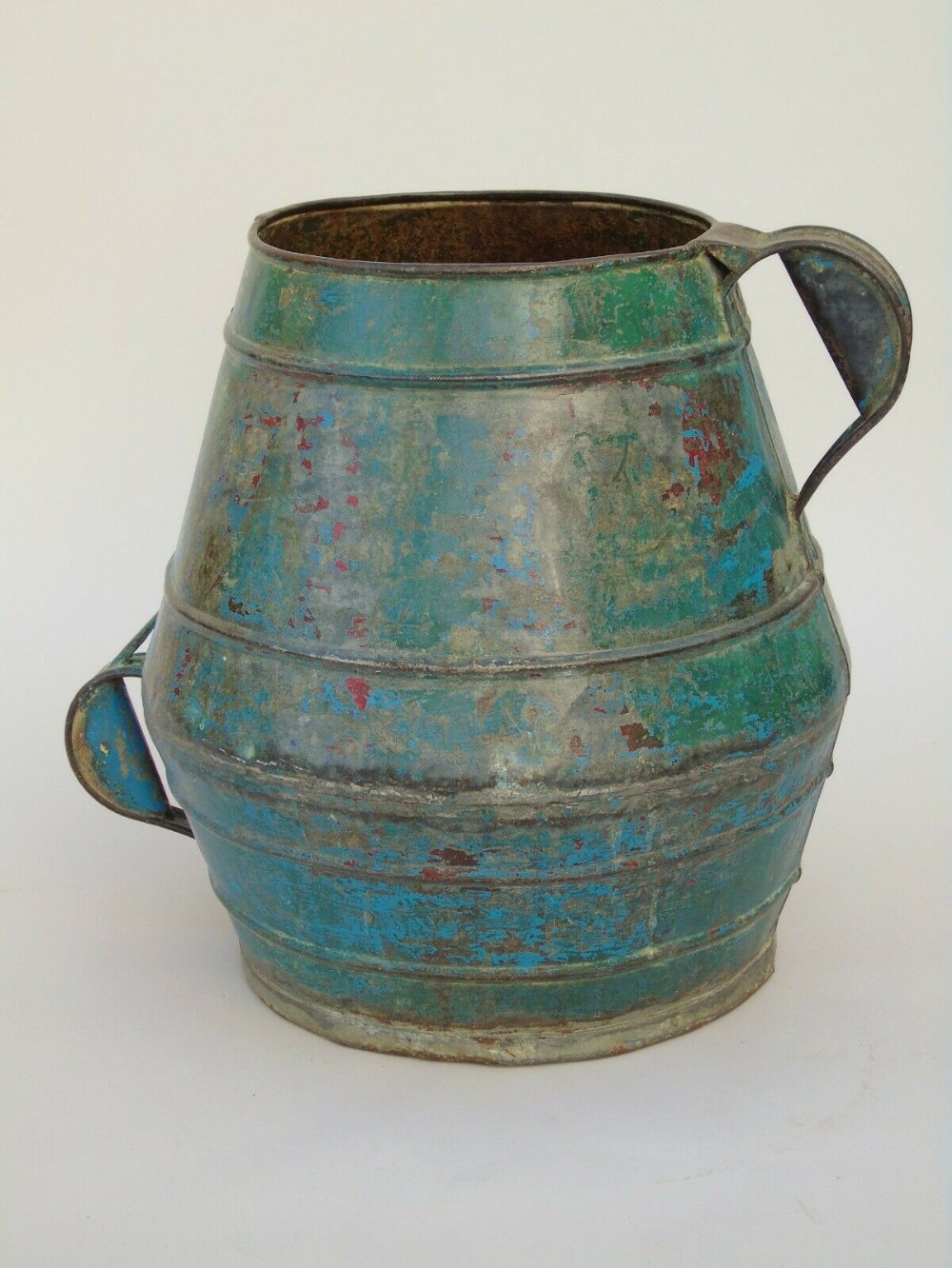 Antique French Painted Olive Oil Jug