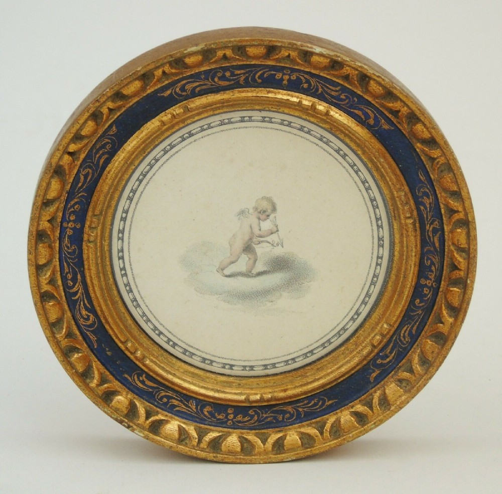 Antique Miniature Engraving Cupid