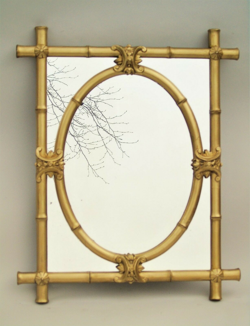 Regency Faux Bamboo Gilt Mirror