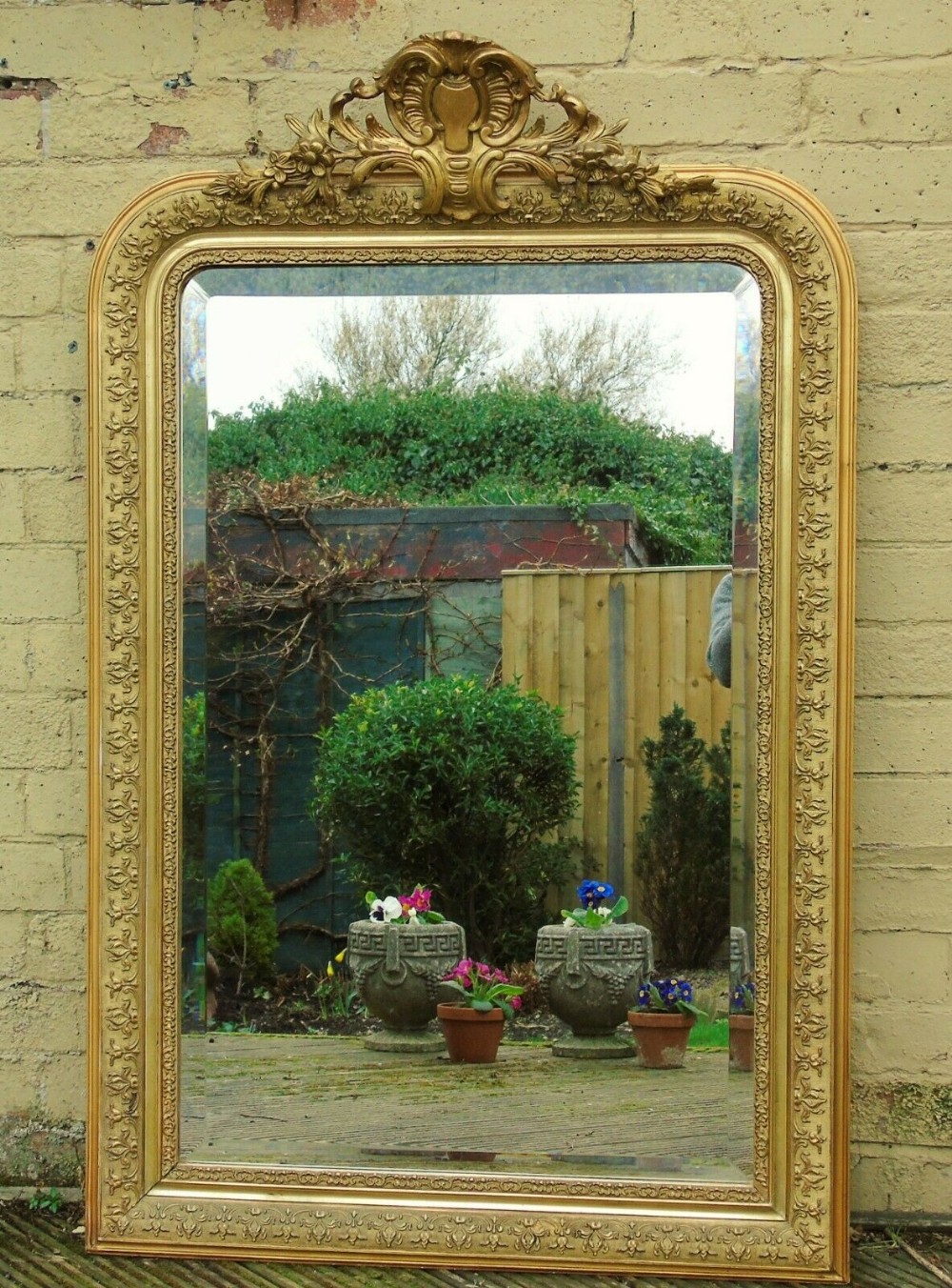 Stunning Antique French Gilt Arched Mirror