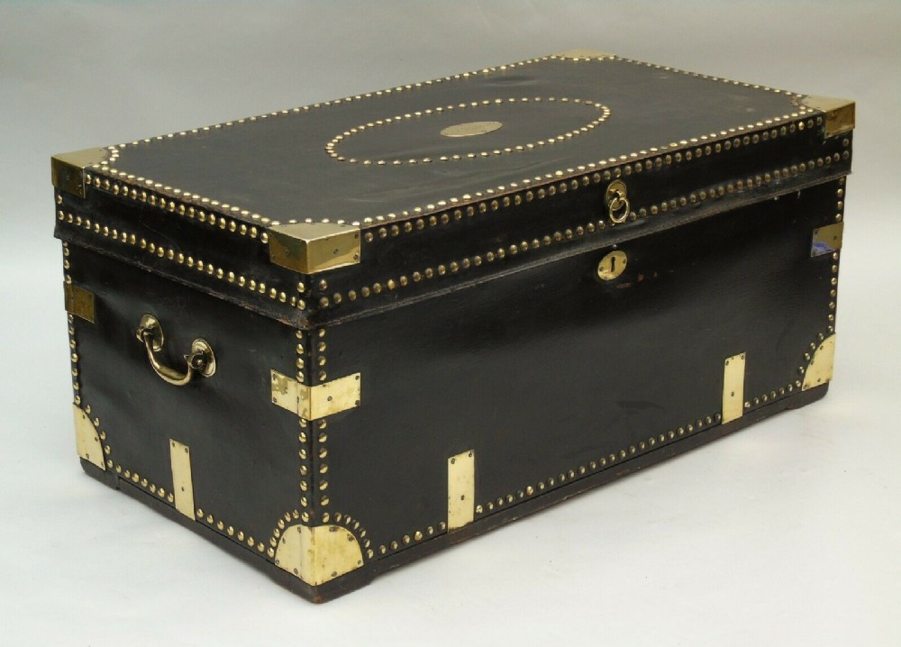 Georgian Studded Leather & Camphorwood Chest