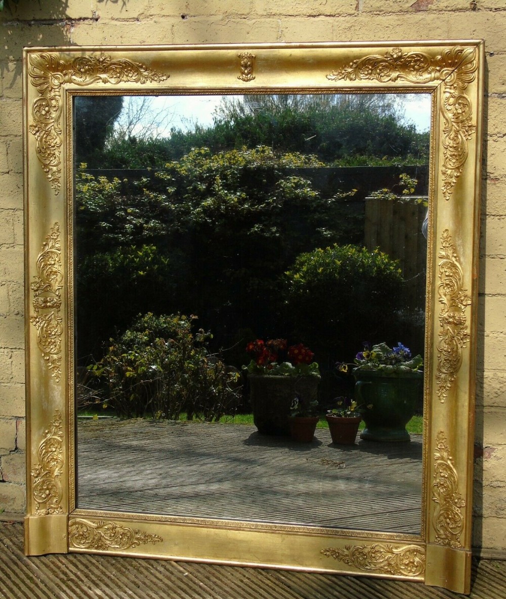 Large 19th Century French Good Quality Gilt Mirror