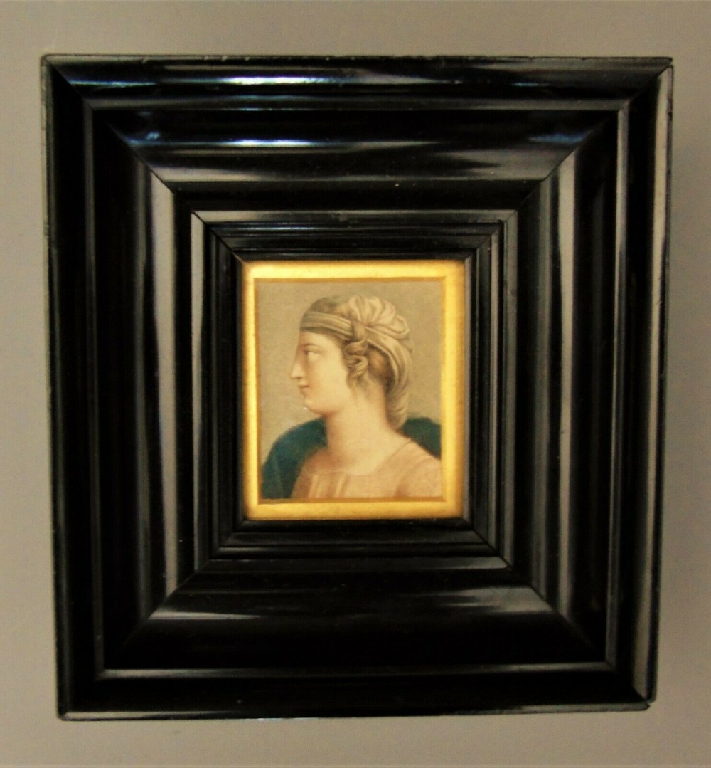 19th Century Stipple Engraving Miniature Portrait