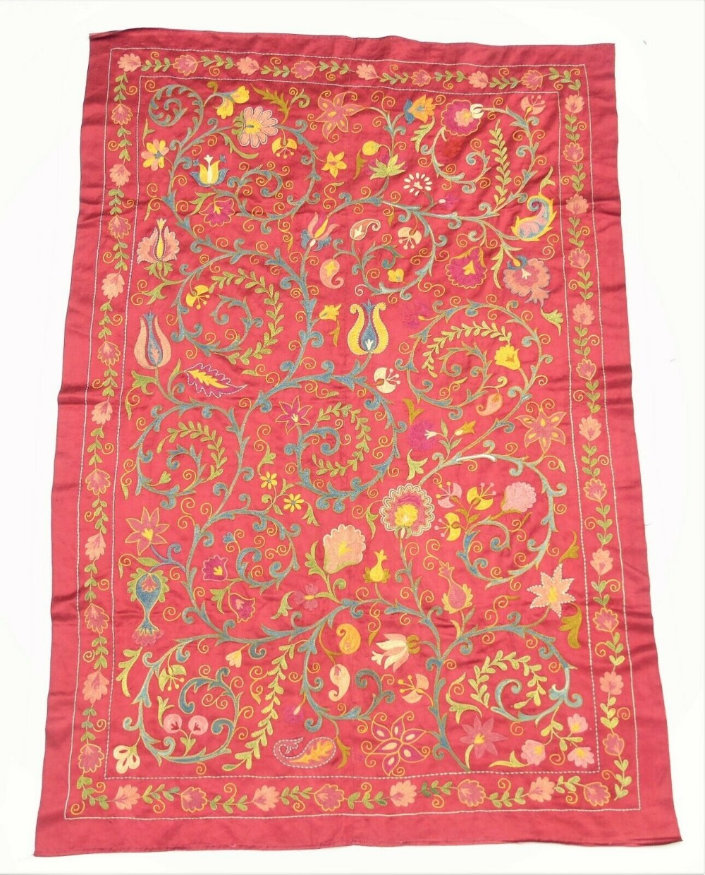 Beautiful Suzani Hand Embroidered Silk Wall Hanging