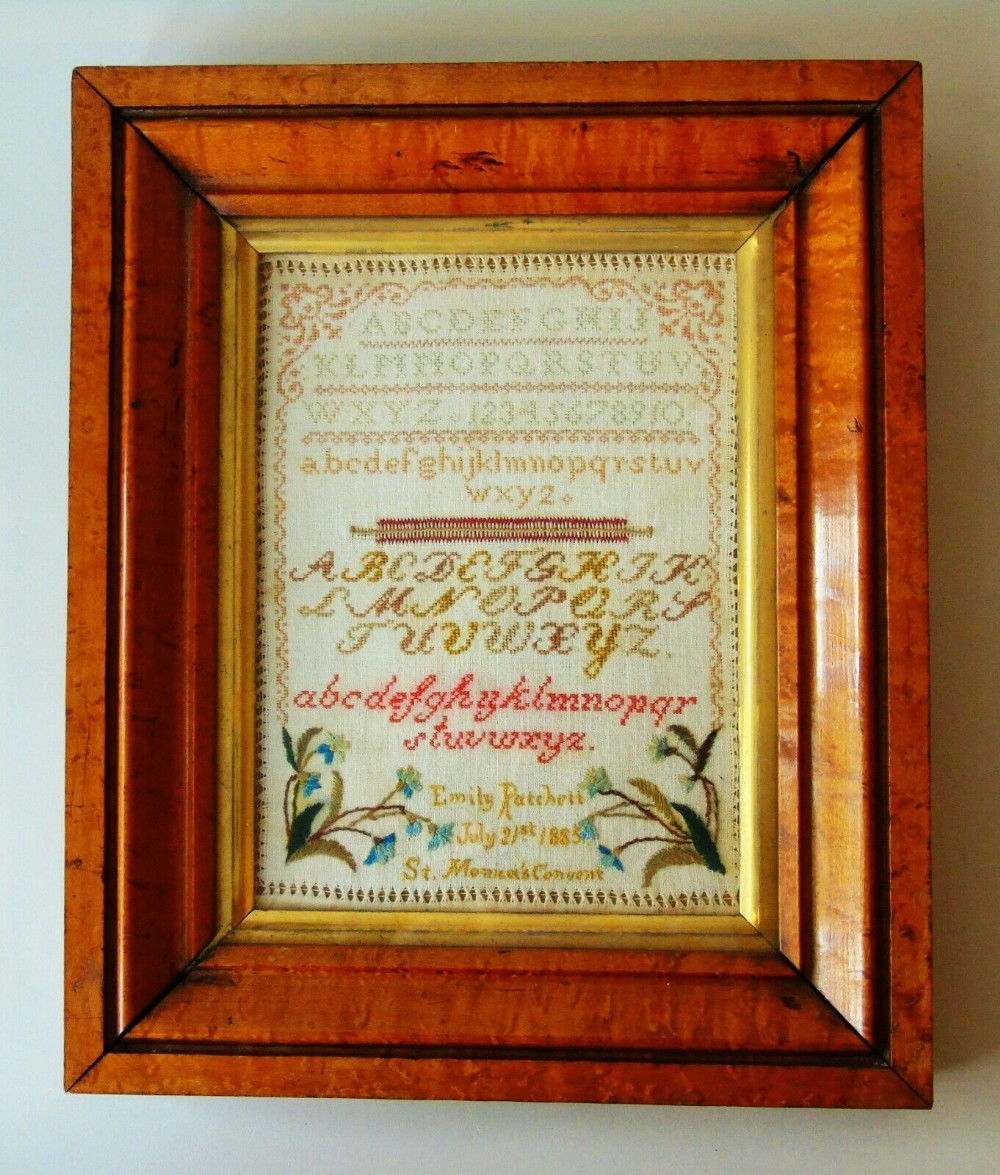 19th Century Alphabet Sampler in Original Frame Emily Ratchett
