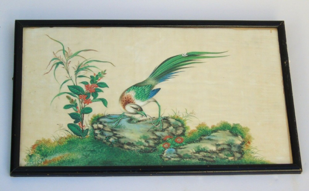 Antique Chinese Pheasant Painting on Silk