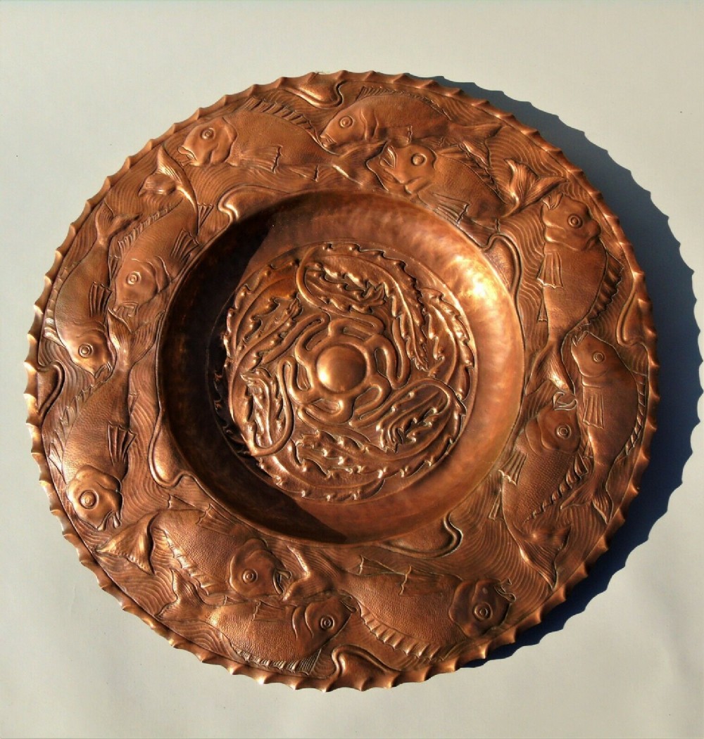 Antique Copper Arts & Crafts Charger