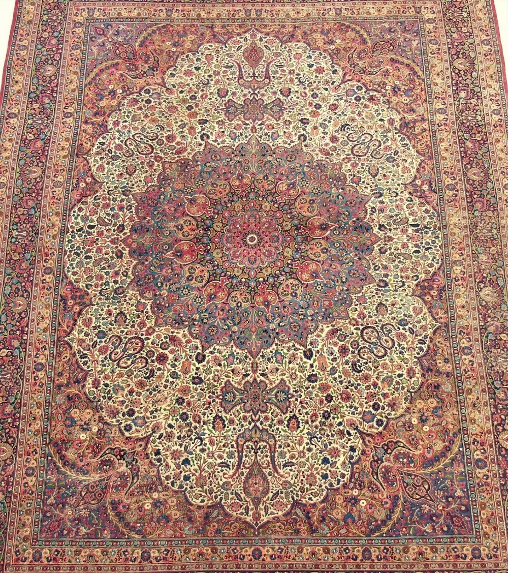 Fine Signed Antique Khorassan Carpet Room Size
