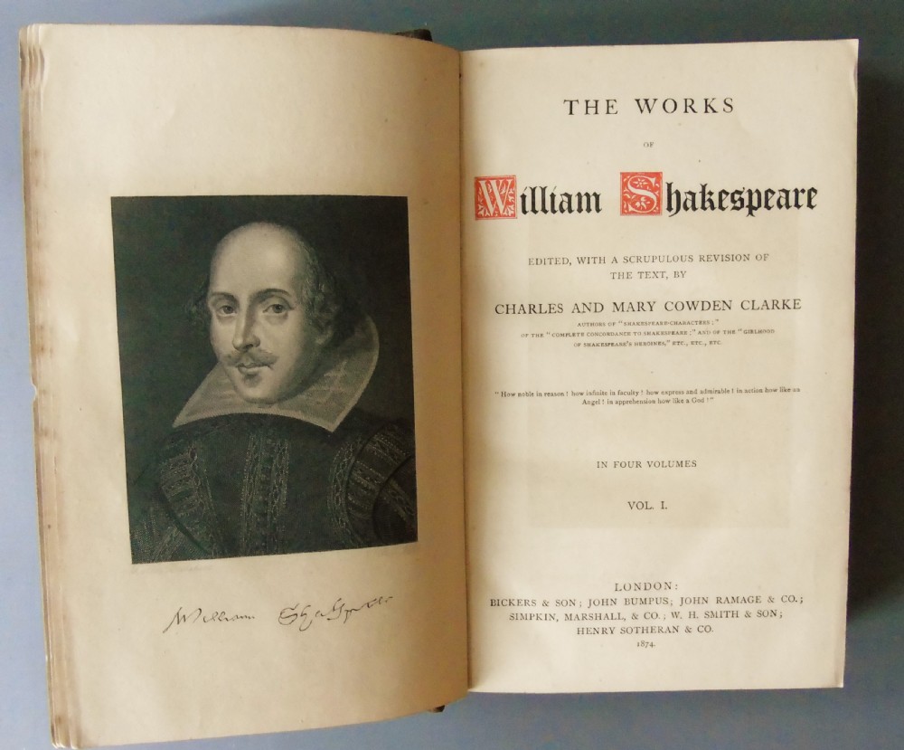 Works of Shakespeare Set of Four Leather Volumes Cowden Clark View VI